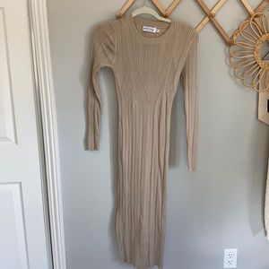 Beige long bodycon